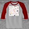 Raglan 3/4 Roundneck Shirt (Gray Body) Thumbnail