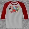 Raglan 3/4 Roundneck Shirt (Gray Body) Thumbnail