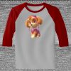 Raglan 3/4 Roundneck Shirt (Gray Body) Thumbnail