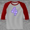 Raglan 3/4 Roundneck Shirt (Gray Body) Thumbnail
