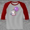 Raglan 3/4 Roundneck Shirt (Gray Body) Thumbnail