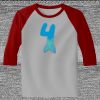 Raglan 3/4 Roundneck Shirt (Gray Body) Thumbnail