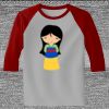 Raglan 3/4 Roundneck Shirt (Gray Body) Thumbnail