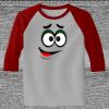 Raglan 3/4 Roundneck Shirt (Gray Body) Thumbnail