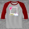 Raglan 3/4 Roundneck Shirt (Gray Body) Thumbnail