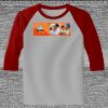 Raglan 3/4 Roundneck Shirt (Gray Body) Thumbnail
