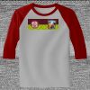 Raglan 3/4 Roundneck Shirt (Gray Body) Thumbnail