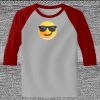 Raglan 3/4 Roundneck Shirt (Gray Body) Thumbnail