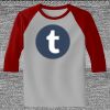 Raglan 3/4 Roundneck Shirt (Gray Body) Thumbnail
