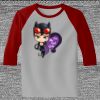Raglan 3/4 Roundneck Shirt (Gray Body) Thumbnail