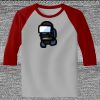 Raglan 3/4 Roundneck Shirt (Gray Body) Thumbnail