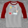 Raglan 3/4 Roundneck Shirt (Gray Body) Thumbnail