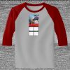 Raglan 3/4 Roundneck Shirt (Gray Body) Thumbnail
