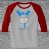 Raglan 3/4 Roundneck Shirt (Gray Body) Thumbnail