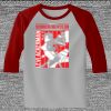 Raglan 3/4 Roundneck Shirt (Gray Body) Thumbnail