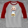 Raglan 3/4 Roundneck Shirt (Gray Body) Thumbnail