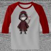 Raglan 3/4 Roundneck Shirt (Gray Body) Thumbnail
