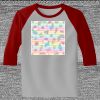 Raglan 3/4 Roundneck Shirt (Gray Body) Thumbnail