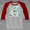 Raglan 3/4 Roundneck Shirt (Gray Body) Thumbnail