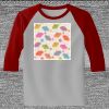 Raglan 3/4 Roundneck Shirt (Gray Body) Thumbnail