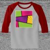 Raglan 3/4 Roundneck Shirt (Gray Body) Thumbnail