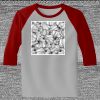 Raglan 3/4 Roundneck Shirt (Gray Body) Thumbnail