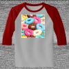 Raglan 3/4 Roundneck Shirt (Gray Body) Thumbnail