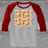 Raglan 3/4 Roundneck Shirt (Gray Body) Thumbnail