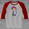 Raglan 3/4 Roundneck Shirt (Gray Body) Thumbnail