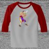 Raglan 3/4 Roundneck Shirt (Gray Body) Thumbnail