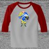 Raglan 3/4 Roundneck Shirt (Gray Body) Thumbnail