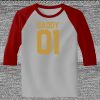 Raglan 3/4 Roundneck Shirt (Gray Body) Thumbnail