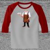 Raglan 3/4 Roundneck Shirt (Gray Body) Thumbnail