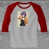 Raglan 3/4 Roundneck Shirt (Gray Body) Thumbnail