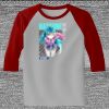 Raglan 3/4 Roundneck Shirt (Gray Body) Thumbnail