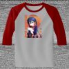 Raglan 3/4 Roundneck Shirt (Gray Body) Thumbnail