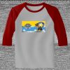Raglan 3/4 Roundneck Shirt (Gray Body) Thumbnail