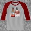 Raglan 3/4 Roundneck Shirt (Gray Body) Thumbnail