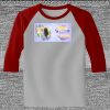 Raglan 3/4 Roundneck Shirt (Gray Body) Thumbnail